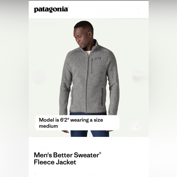 Patagonia Men’s Better Sweater Fleece Jacket – Medium – Gray (Stonewash) - Picture 3 of 16